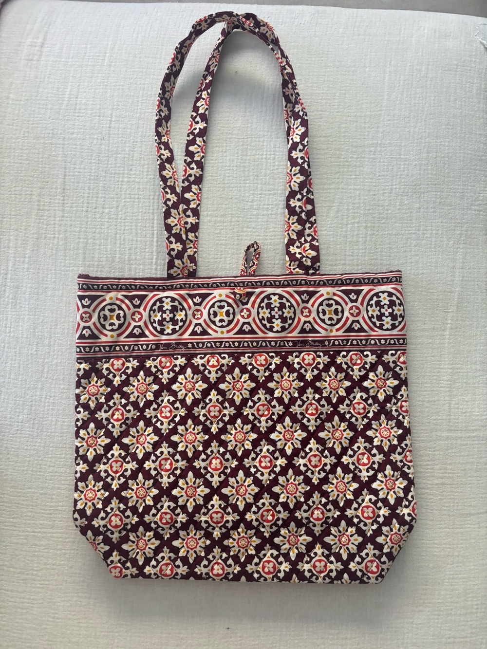 Vera Bradley Quilted Tote Bag in Burgundy